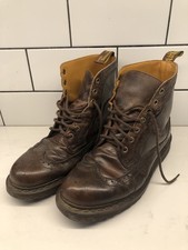 Vintage Dr Martens Boots Men's UK 9 Fitzroy Wingtip Brown Doc Marten BI69