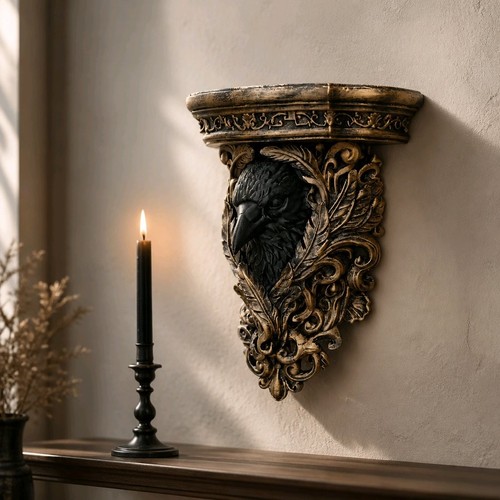 Baroque gothic raven corbel - gothic,