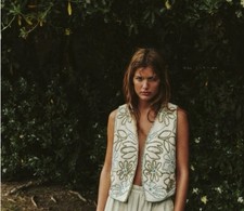 ZARA Ecru Floral Embroidered