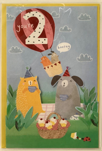 Happy 2nd birthday card - 2nd,
