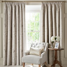 Laura Ashley Natural Rowshaw Garden PENCIL PLT blackout Curtains  W228 DROP183CM