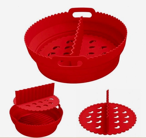 Red silicone air fryer - silicone,