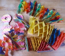 6 Vintage Honeycomb Paper Christmas Decorations Garlands 1950s-70s