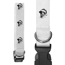 Large 'Jack Russell Dog Wearing Santa Hat' Dog Collar (PR00059972)