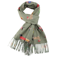 Sausage dogs scarf olive - in,