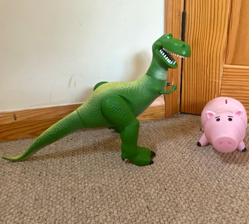 Toy story hamm piggy bank - story, and