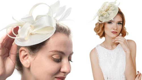 Feather flower fascinators hat - feather,