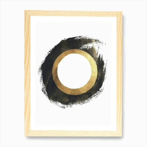 Gold circle art print framed - 1,