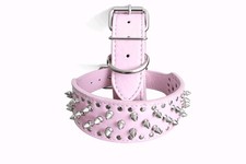 Pink faux Leather Studded Dog