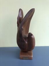 SUPERB STYLISED MODERNIST HARDWOOD SCULPTURE OF A DOVE CAOBA 91 BY OSCAR FRANCO