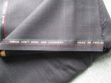 Dark Grey Wool Cashmere Suiting Fabric Super 120's 9.20m x 1.5m
