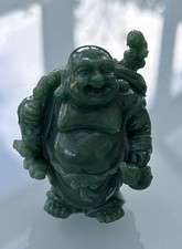 Green resin laughing - resin, buddha