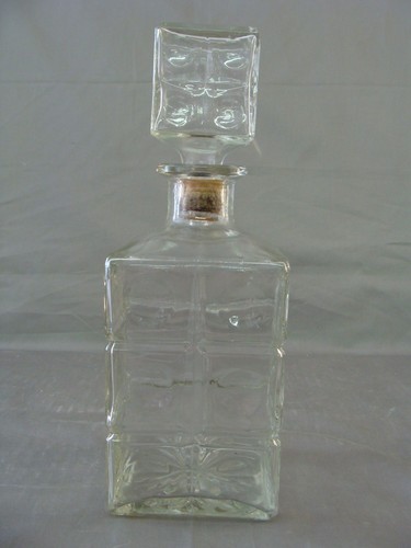 Vintage clear glass square - clear,