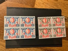 HONG KONG 1946  Victory $1 30c MM blocks of 4 ad51