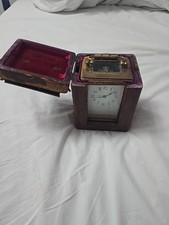 Vintage Brass French Made Carriage Clock With Key In Working Order