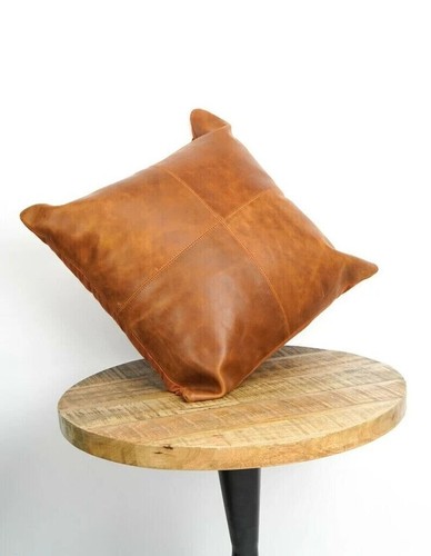 Genuine leather pillow cover - genuine,