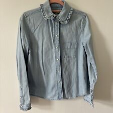 Denim frill ladies shirt 