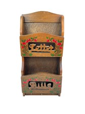 Vintage Wooden Letter And Key Rack Hanger Holder Farm House Cottage Cherry Paint