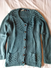 FatFace Ladies Alpaca Cardigan in Teal Size 8