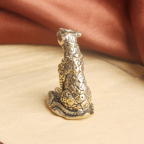 Brass leopard ornament - brass,