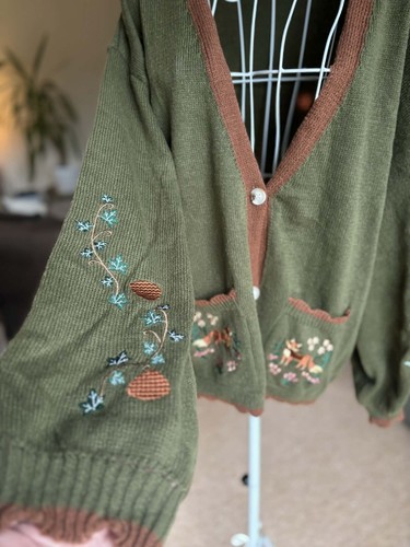 Khaki fox embroidery - khaki,