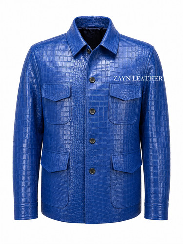 Men crocodile pattern blue - crocodile,