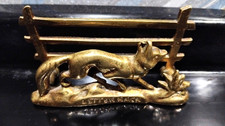 Brass Fox Vintage Letter Rack