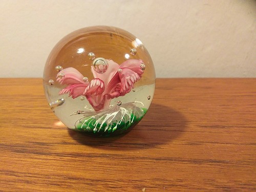 Vintage glass paperweight - glass,