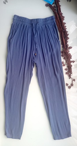 Crinkle cotton blue relaxed - ,