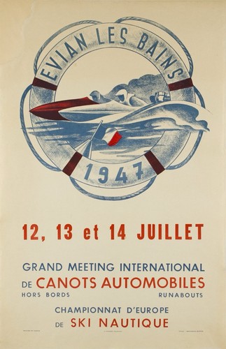 1947 evian water - water, poster