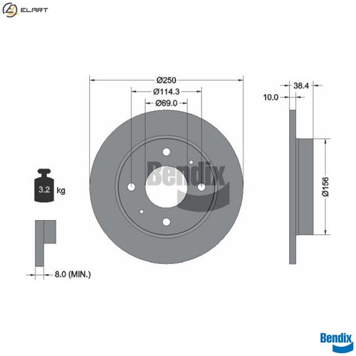 Brake disc bds1673 - 2x,
