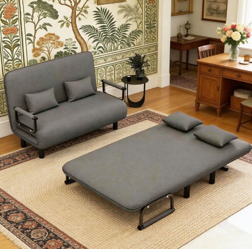 Double fabric sofa bed sleeper - fabric,