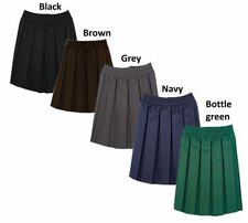 Girls School Skirts Box Pleated Elasticated Waist Skirt Kids School Uniform New