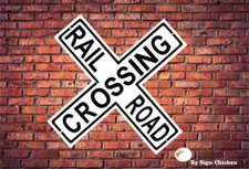 Crossbuck, railroad crossing