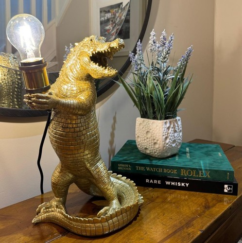 Crocodile table lamp gold - table,