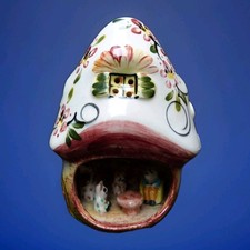 VINTAGE VAN HILL POTTERY LAMP NORWICH MUSHROOM HOUSE MICE FAMILY1960s NIGHTLIGHT