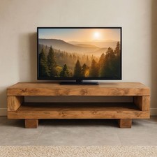 Solid Wooden TV Unit Low Rise