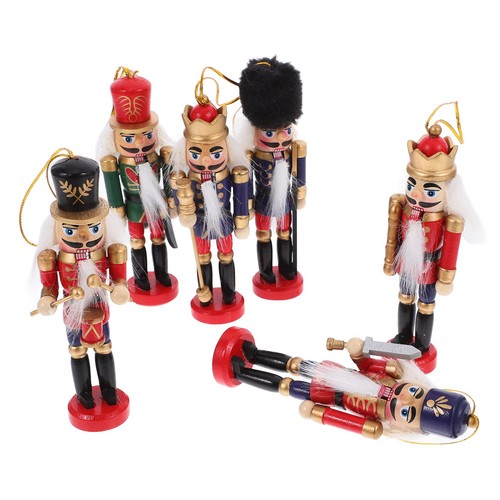 6pcs xmas wooden nutcracker - xmas,