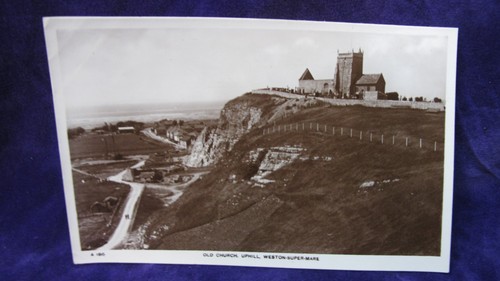 Postcard old church uphill - postcard:,