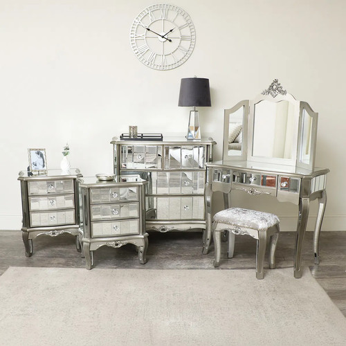 Silver mirrored chest - chest, of