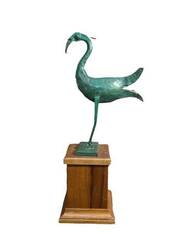 Sculpture metal heron - metal,, heron,