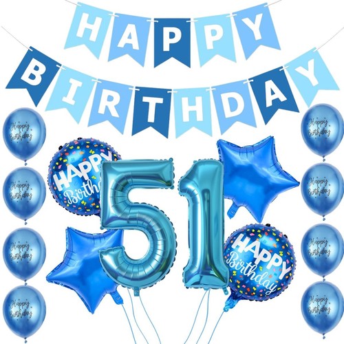 Blue 51st birthday decorations - 51st,