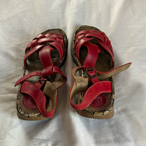 Women red leather - women’s, strappy