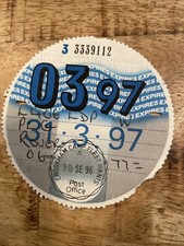 Old Tax Disc March 1997 Car Tax Disc (Rover)