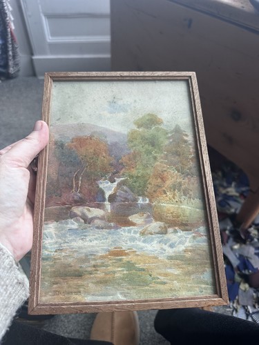 Vintage framed watercolour - vintage,