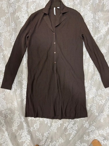 Brown button down - down, dress