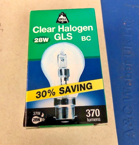 28w halogen gls bulb - bc,