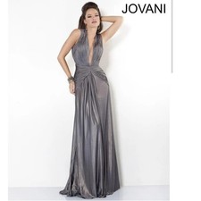 Jovani 2000s Gray Plunging