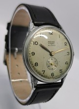 Vtg 1940s A.E.C Ancre Hans Meier Ltd Military Style 34mm 15 Jewels Gents Watch