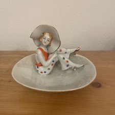 Bathing Belle Beauty Flapper Dish Japan Lustre Art Deco Figure Sitting In Shell